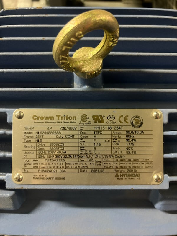 Used 15 HP Vacuum Pump
