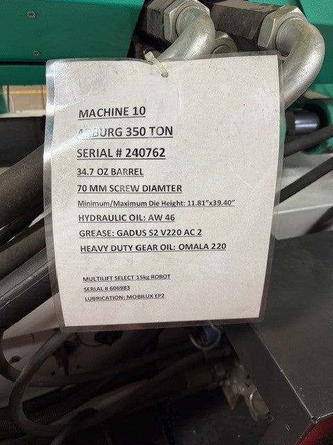 Used Arburg 350 Ton Injection Molding Machine