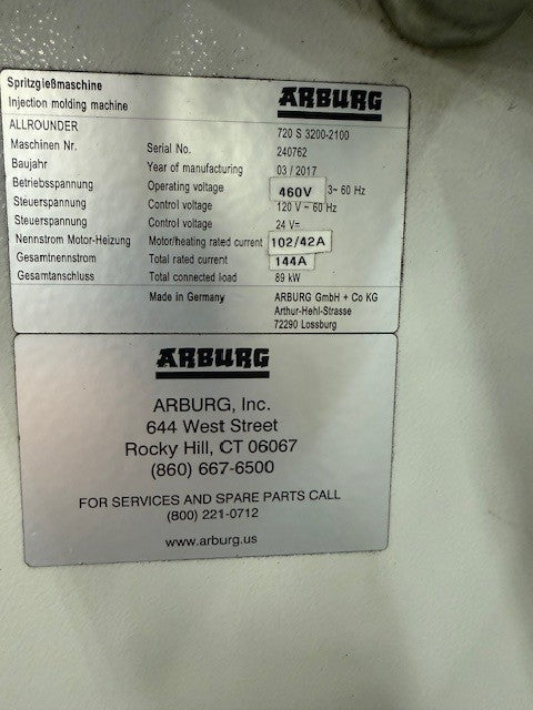 Used Arburg 350 Ton Injection Molding Machine